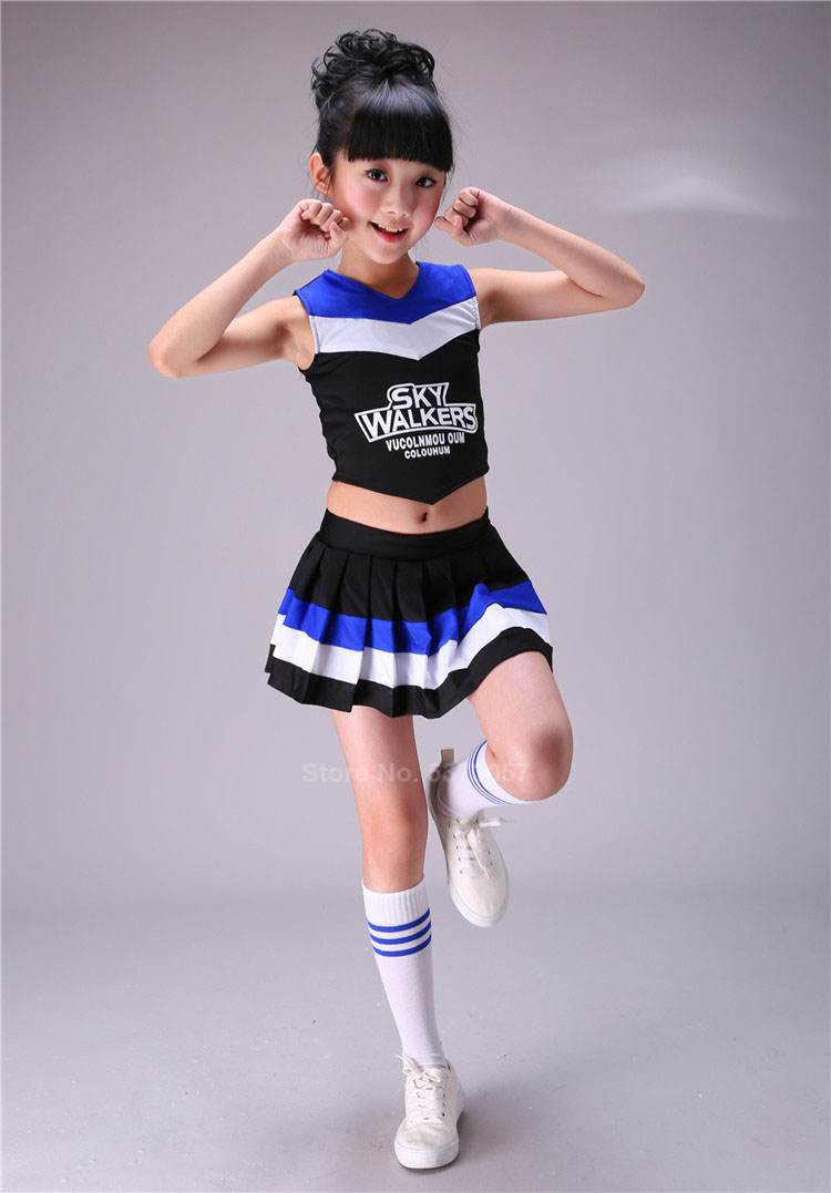 Sleeveless Vest+pleated Skirt 2PCs Cheerleader Costumes for Kids Girls Student School Uniform Cheerleading Dance Performance Image
