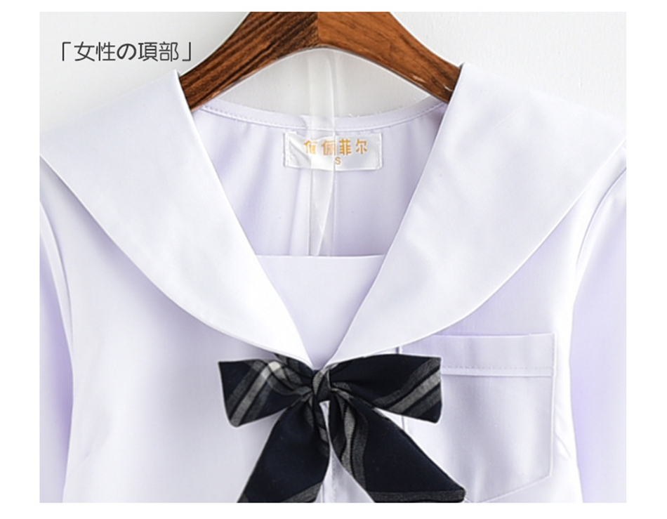 Japanese Style Fashion JK School Uniform College Girl Skirt Pleated Lattice Sailor Dress Tie Cute Girls Cosplay Clothing Set Image