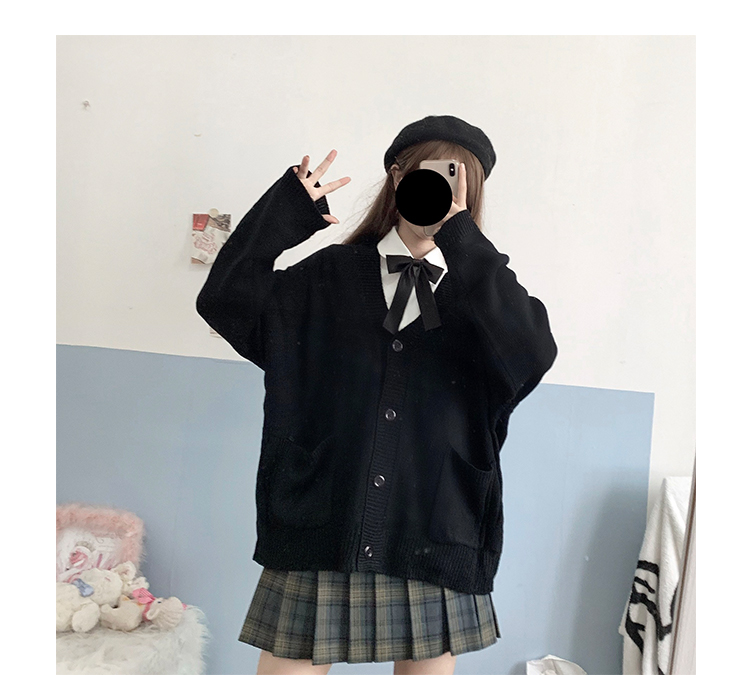 School Girl Uniform JK Cardigan Loose JK Sweater Coat Japanese School Uniform Japanese Fashion Uniformes Chandail Image