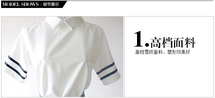 Short Sleeves Japanese School Uniform Girl Sailor Dress Red/Tibetan Blue Plaid Skirt Uniformes Japonais Korean Costumes For Girl Image