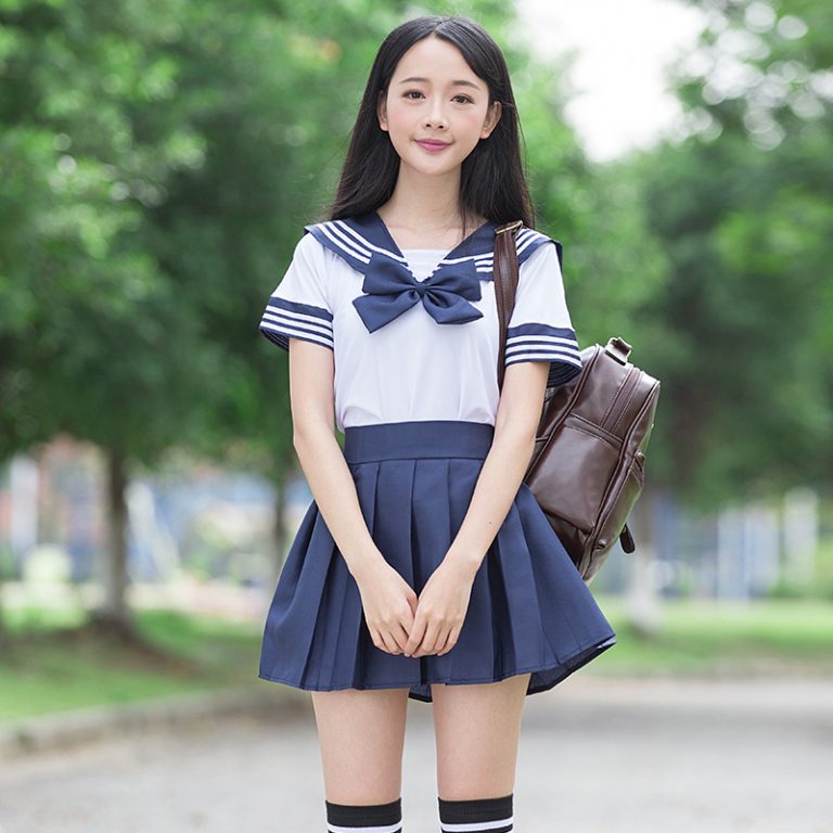 sailor suit school uniform sets JK school uniforms for girls white ...