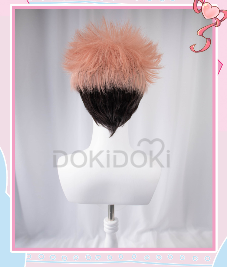 Dokidoki Anime Cosplay Jujutsu Kaisen Cosplay Yuji Itadori Wig Jujutsu Kaisen Yuji Itadori Costume Wig Image