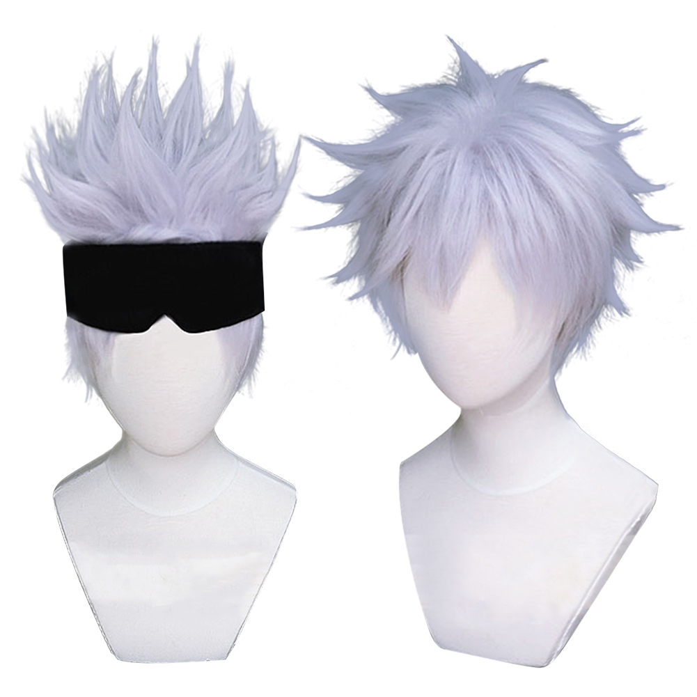 Jujutsu Kaisen Satoru Gojou Cosplay Wig Heat Resistant Synthetic Hair Carnival Halloween Party Props Image