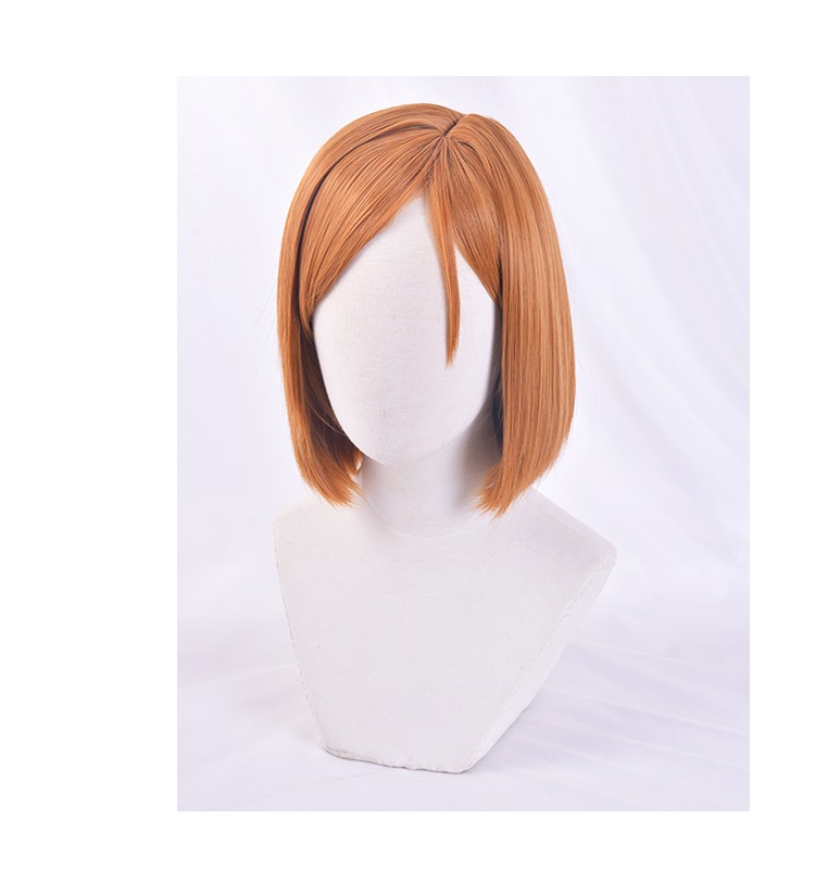 Jujutsu Kaisen Kugisaki Nobara Short Role Play Cosplay Heat Resistant Synthetic Hair Halloween Party + Free Wig Cap Image