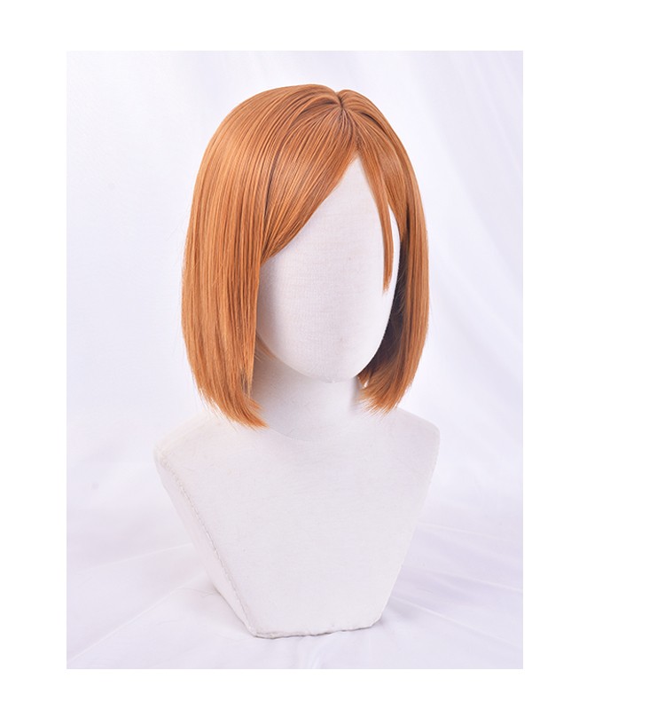 Jujutsu Kaisen Kugisaki Nobara Short Role Play Cosplay Heat Resistant Synthetic Hair Halloween Party + Free Wig Cap Image