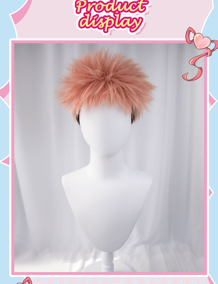 Dokidoki Anime Cosplay Jujutsu Kaisen Cosplay Yuji Itadori Wig Jujutsu Kaisen Yuji Itadori Costume Wig Image
