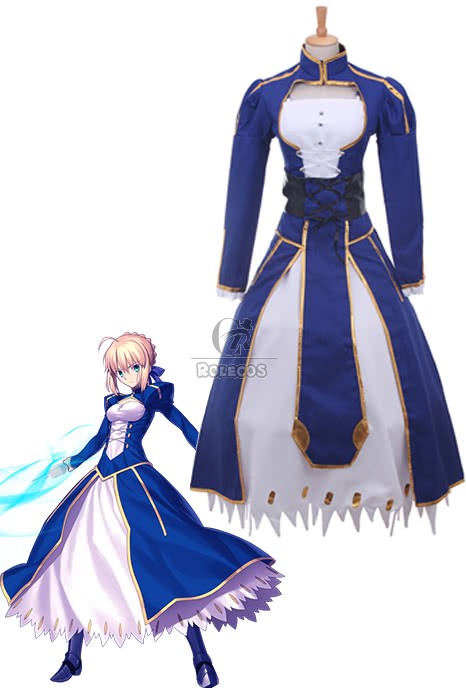 Fate Stay Saber Night Rin Deep Blue Dress Cosplay Costume - Cosplay Shop